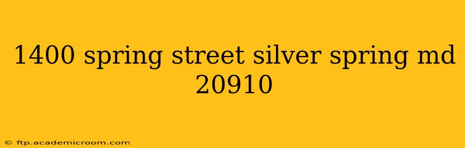 1400 spring street silver spring md 20910