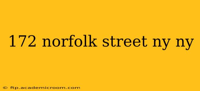 172 norfolk street ny ny