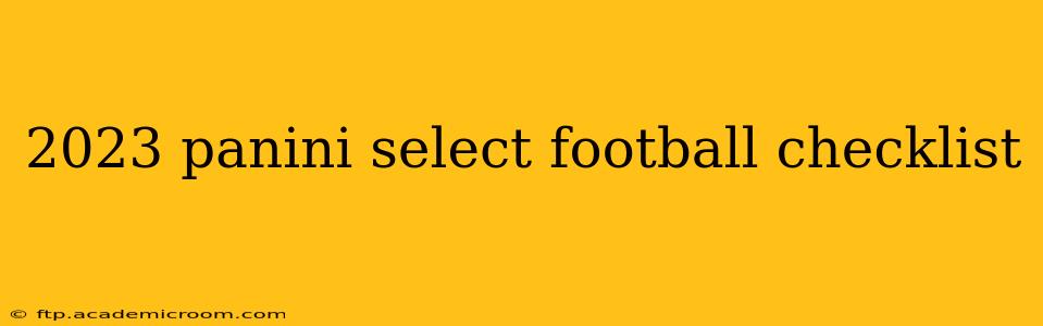 2023 panini select football checklist