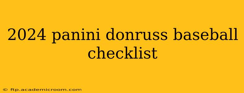 2024 panini donruss baseball checklist