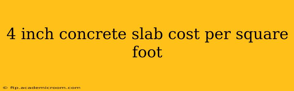 4 inch concrete slab cost per square foot