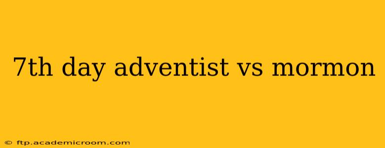 7th day adventist vs mormon