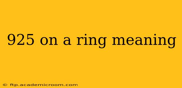 925 on a ring meaning