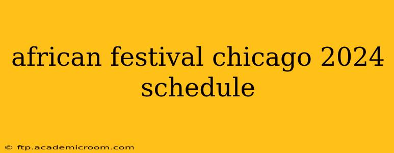 african festival chicago 2024 schedule