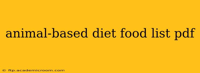 animal-based diet food list pdf
