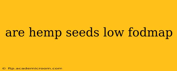 are hemp seeds low fodmap