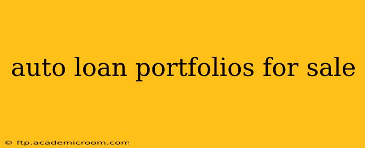 auto loan portfolios for sale