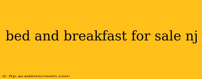 bed and breakfast for sale nj