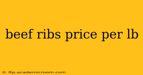 beef ribs price per lb