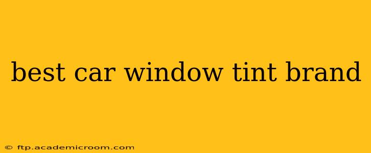 best car window tint brand