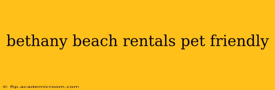 bethany beach rentals pet friendly