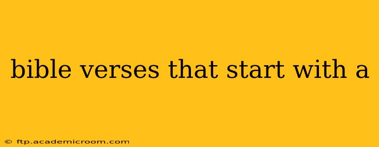 bible verses that start with a