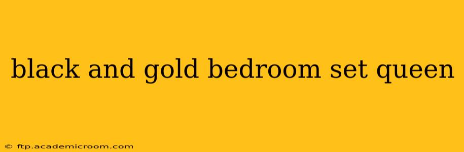black and gold bedroom set queen