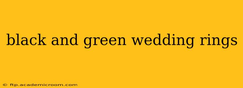 black and green wedding rings