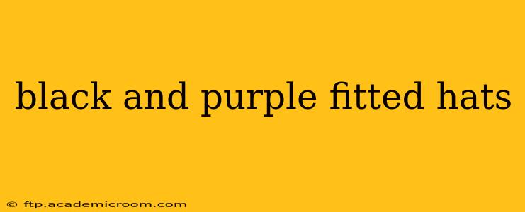 black and purple fitted hats