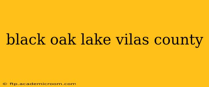 black oak lake vilas county
