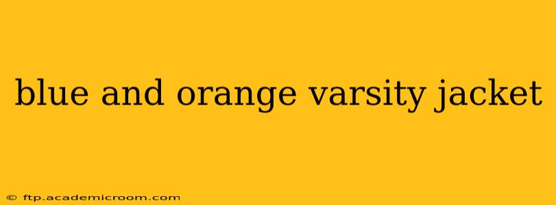 blue and orange varsity jacket
