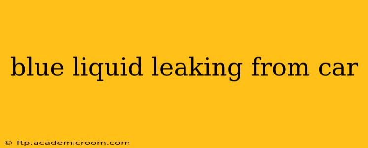 blue liquid leaking from car
