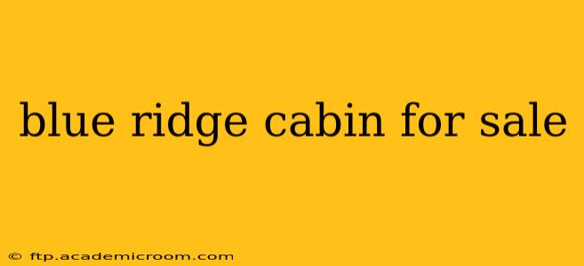 blue ridge cabin for sale