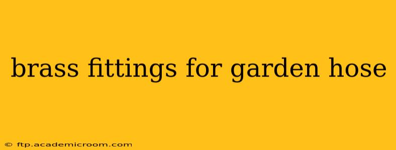 brass fittings for garden hose