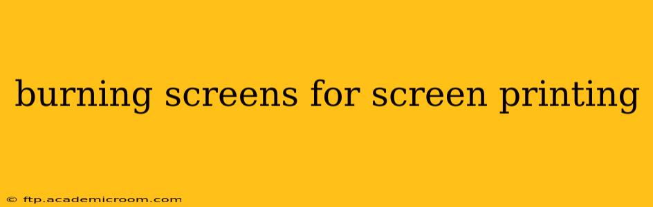 burning screens for screen printing