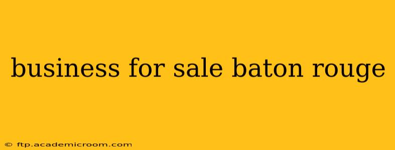 business for sale baton rouge