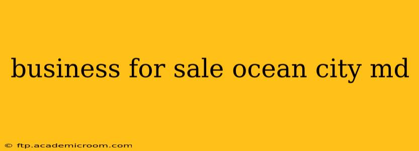 business for sale ocean city md