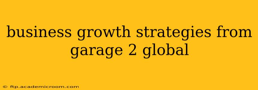 business growth strategies from garage 2 global