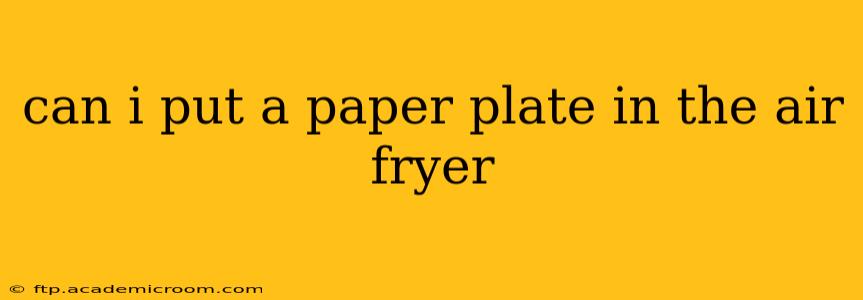 can i put a paper plate in the air fryer