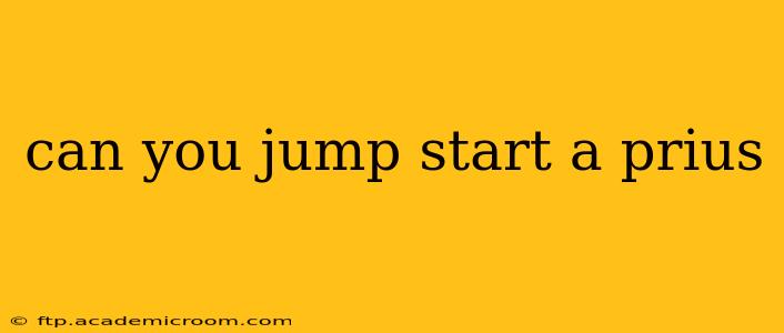 can you jump start a prius