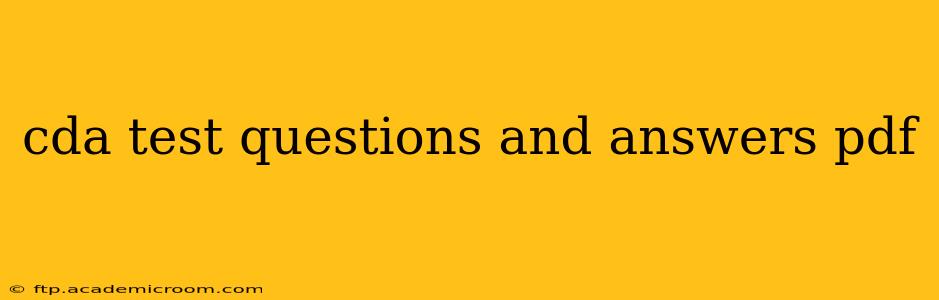 cda test questions and answers pdf