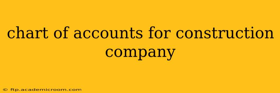 chart of accounts for construction company
