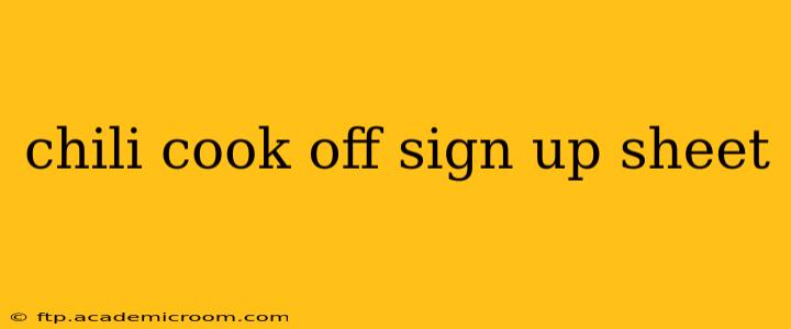 chili cook off sign up sheet