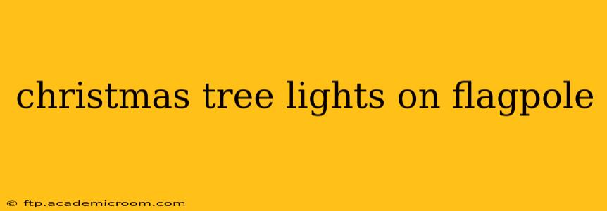 christmas tree lights on flagpole