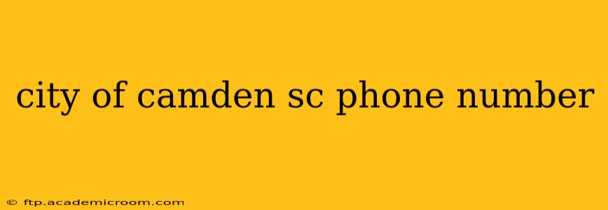 city of camden sc phone number
