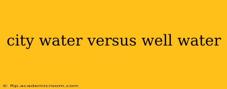 city water versus well water