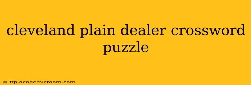 cleveland plain dealer crossword puzzle