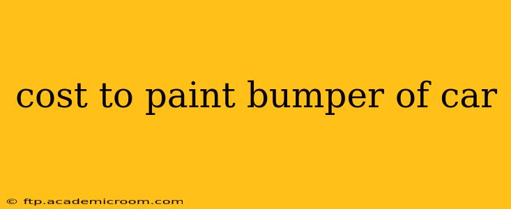 cost to paint bumper of car