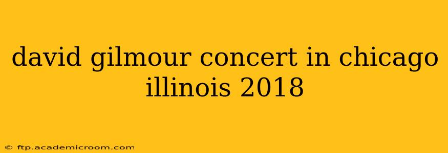 david gilmour concert in chicago illinois 2018