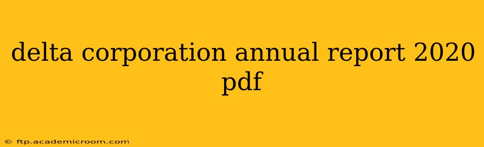 delta corporation annual report 2020 pdf