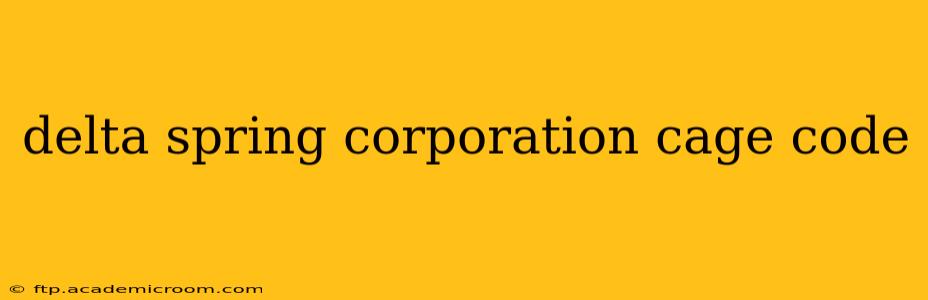 delta spring corporation cage code