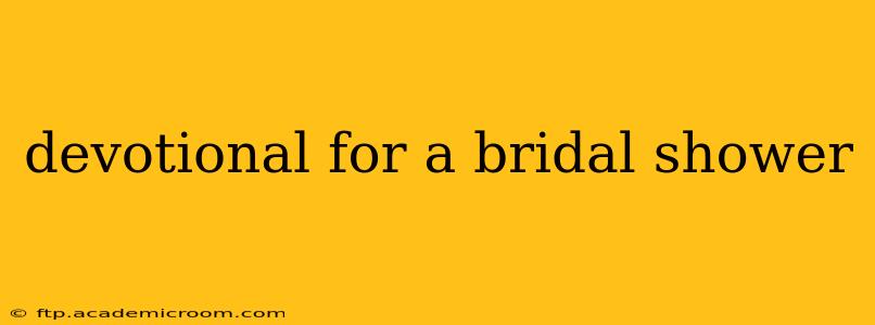 devotional for a bridal shower
