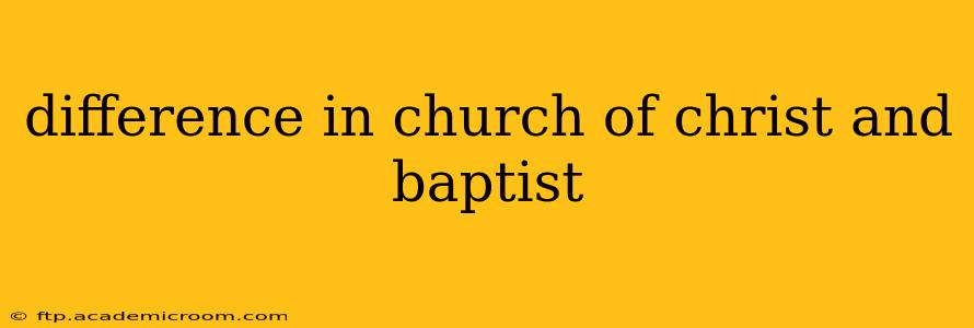 difference in church of christ and baptist