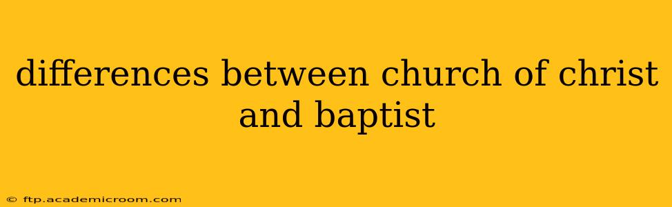 differences between church of christ and baptist