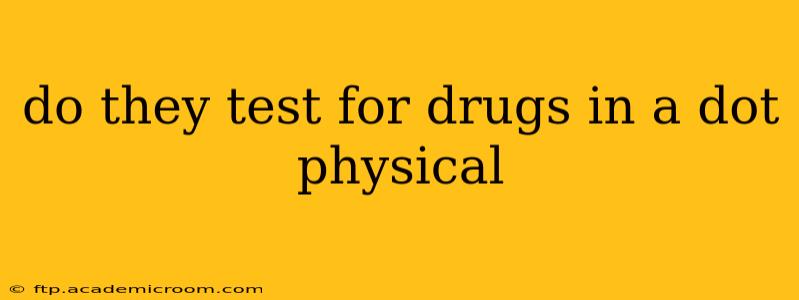 do they test for drugs in a dot physical