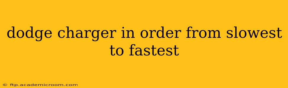 dodge charger in order from slowest to fastest
