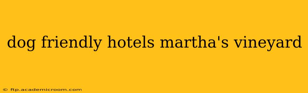 dog friendly hotels martha's vineyard