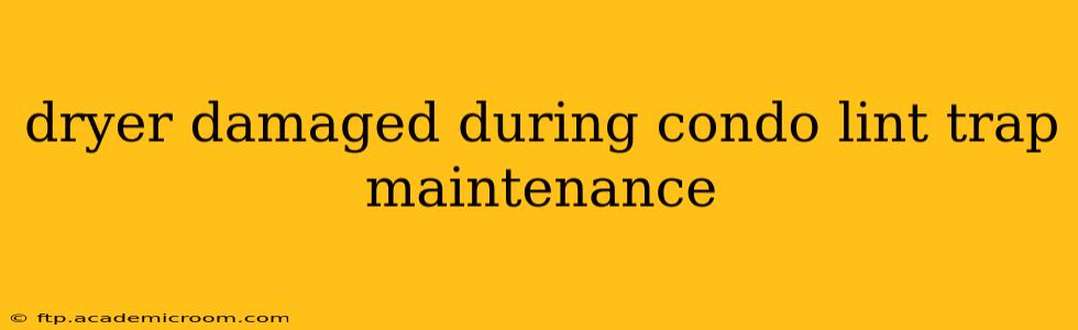 dryer damaged during condo lint trap maintenance