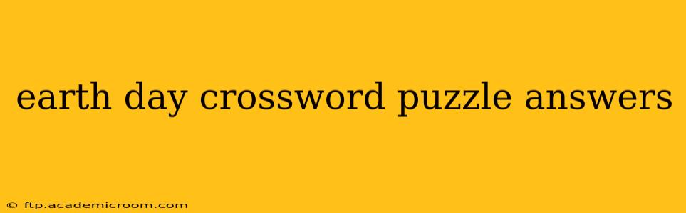 earth day crossword puzzle answers
