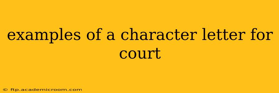 examples of a character letter for court